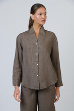 Load image into Gallery viewer, Naturals O&amp;J Linen Buttoned Top Cigar colour front shot
