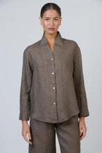 Load image into Gallery viewer, Naturals O&amp;J Linen Buttoned Top Cigar colour front shot
