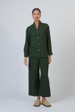 Load image into Gallery viewer, Naturals O&amp;J Linen Buttoned Top Myrtle colour front shot
