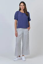 Load image into Gallery viewer, Naturals O&amp;J Round Neck Top Blueberry colour front shot
