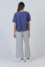 Load image into Gallery viewer, Naturals O&amp;J Round Neck Top Blueberry colour back shot
