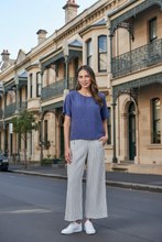 Load image into Gallery viewer, Naturals O&amp;J Round Neck Top Blueberry colour front shot
