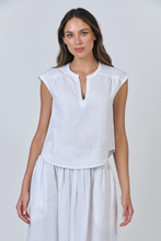 Load image into Gallery viewer, Naturals O&amp;J Round Notched Neckline Top White colour front shot
