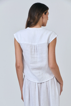 Load image into Gallery viewer, Naturals O&amp;J Round Notched Neckline Top White colour back shot
