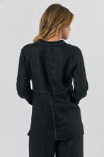 Load image into Gallery viewer, Naturals by O&amp;J Button-Through Top Black colour back shot
