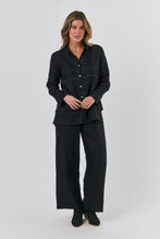 Load image into Gallery viewer, Naturals by O&amp;J Button-Through Top Black colour front shot
