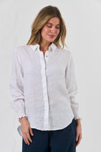 Load image into Gallery viewer, Naturals by O&amp;J Button-Through Top White colour front shot
