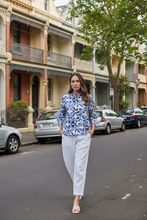 Load image into Gallery viewer, Naturals by O &amp; J Button Up Collared Blouse Corfu colour front shot
