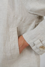Load image into Gallery viewer, Naturals by O&amp;J Cropped Jacket Sand colour side closed up shot
