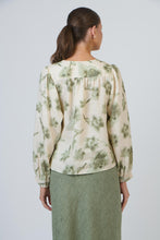 Load image into Gallery viewer, Naturals by O&amp;J Floral Button-Down Blouse Patina Petals colour back shot
