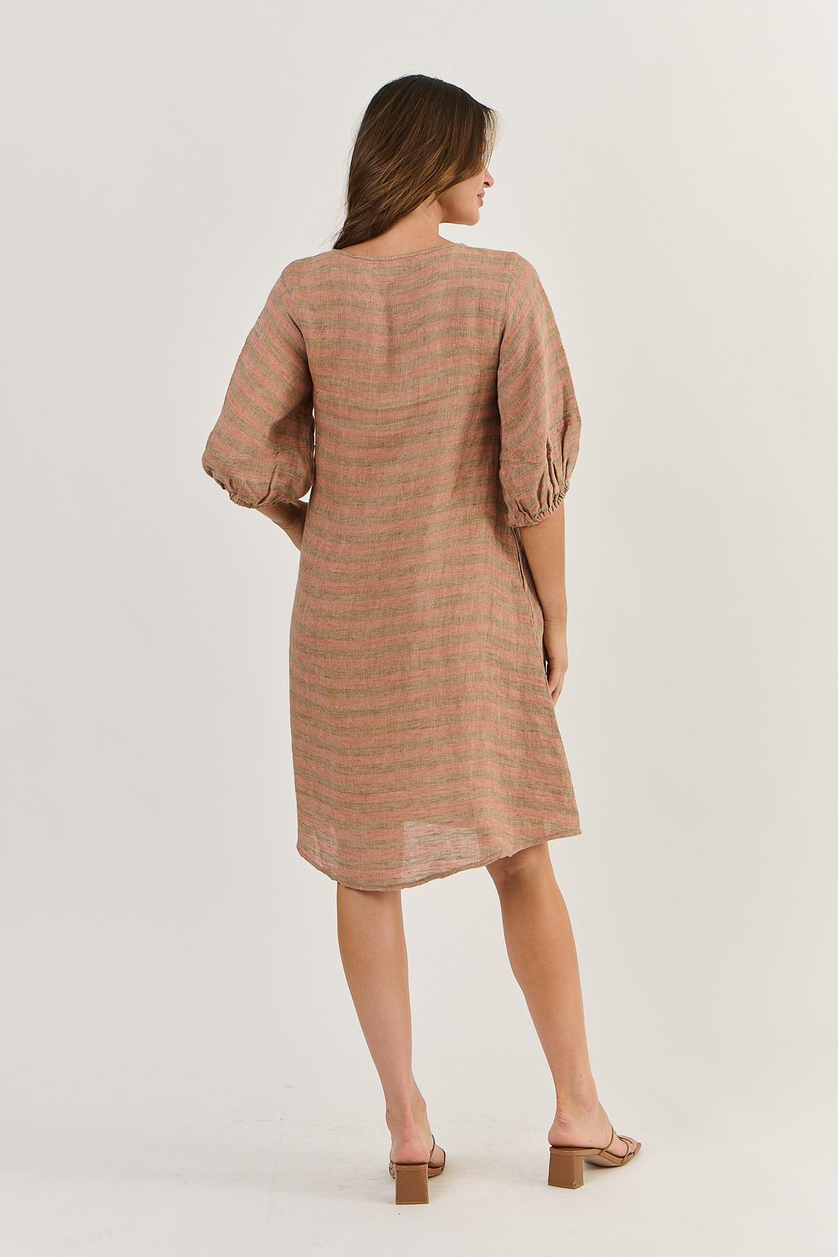 Naturals by O&J Linen Dress Brick