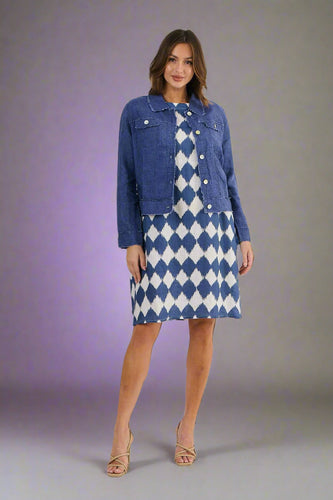 Naturals by O&J Linen Jacket Delta colour front shot