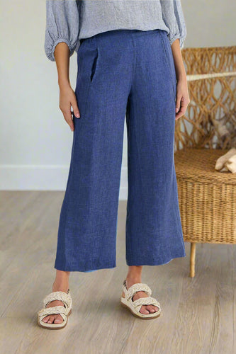 Naturals by O&J Linen Pants Delta colour front shot