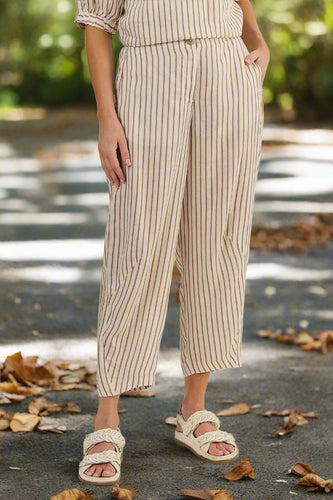 Naturals by O&J Linen Pants Ginger Slice colour front shot