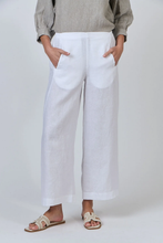 Load image into Gallery viewer, Naturals by O&amp;J Linen Pants White colour front shot
