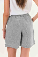 Load image into Gallery viewer, Naturals by O&amp;J Linen Short Drawstring Black Gauze colour back shot
