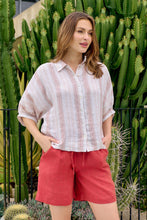 Load image into Gallery viewer, Naturals by O&amp;J Linen Short Drawstring Cedar colour front shot

