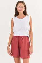 Load image into Gallery viewer, Naturals by O&amp;J Linen Short Drawstring Cedar colour front shot
