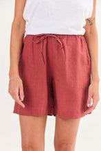 Load image into Gallery viewer, Naturals by O&amp;J Linen Short Drawstring Cedar colour front shot
