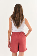 Load image into Gallery viewer, Naturals by O&amp;J Linen Short Drawstring Cedar colour back shot
