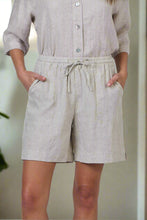 Load image into Gallery viewer, Naturals by O&amp;J Linen Short Drawstring Sand colour front shot
