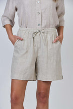Load image into Gallery viewer, Naturals by O&amp;J Linen Short Drawstring Sand colour front shot
