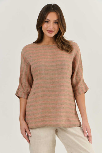 Naturals by O&J Linen Top Brick colour front shot