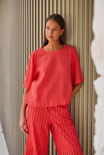 Load image into Gallery viewer, Naturals by O&amp;J Linen Top Sunset Stripe colour front shot
