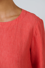 Load image into Gallery viewer, Naturals by O&amp;J Linen Top Sunset Stripe colour front closed up shot
