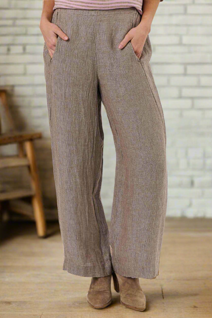 Naturals by O&J Long Pants Truffle colour front shot