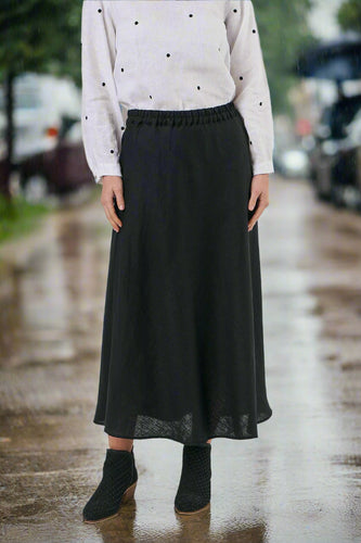 Naturals by O&J Maxi Skirt Black colour front shot