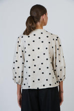 Load image into Gallery viewer, Naturals by O&amp;J Puffed Sleeves Top Poppy Seed colour back shot
