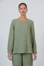 Load image into Gallery viewer, Naturals by O&amp;J Relaxed Long-Sleeve Top Oregano colour front shot
