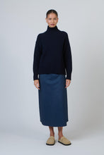 Load image into Gallery viewer, Naturals by O&amp;J Ribbed Turtleneck Jumper Ink colour front shot
