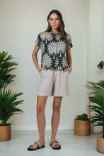 Load image into Gallery viewer, Naturals by O&amp;J Short Sleeve Button Up Shirt Black colour front shot
