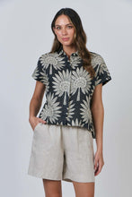 Load image into Gallery viewer, Naturals by O&amp;J Short Sleeve Button Up Shirt Black colour front shot
