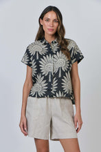 Load image into Gallery viewer, Naturals by O&amp;J Short Sleeve Button Up Shirt Black colour front shot
