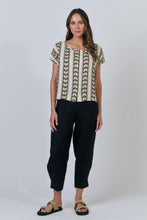 Load image into Gallery viewer, Naturals by O&amp;J Short Sleeve Button Up Shirt Chevron colour front shot
