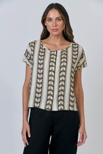 Load image into Gallery viewer, Naturals by O&amp;J Short Sleeve Button Up Shirt Chevron colour front shot
