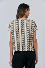 Load image into Gallery viewer, Naturals by O&amp;J Short Sleeve Button Up Shirt Chevron colour back shot
