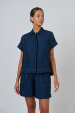 Load image into Gallery viewer, Naturals by O&amp;J Short Sleeve Button Up Shirt Eclipse colour front shot
