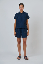 Load image into Gallery viewer, Naturals by O&amp;J Short Sleeve Button Up Shirt Eclipse colour front shot

