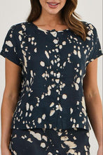Load image into Gallery viewer, Naturals by O&amp;J Short Sleeve Button Up Shirt Universe colour front closed up shot
