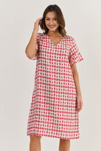 Load image into Gallery viewer, Naturals by O&amp;J Short Sleeve Linen Dress Primula Bot colour front shot
