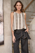 Load image into Gallery viewer, Naturals by O&amp;J Sleeveless Linen Top Chevron colour front shot
