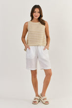 Load image into Gallery viewer, Naturals by O&amp;J Sleeveless Linen Top Wafer colour front shot
