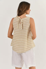 Load image into Gallery viewer, Naturals by O&amp;J Sleeveless Linen Top Wafer colour back shot
