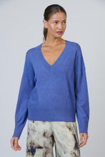 Load image into Gallery viewer, Naturals by O&amp;J V-Neck Knit Top Lake colour front shot
