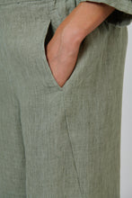 Load image into Gallery viewer, Naturals by O&amp;J Wide Leg Pants Artichoke colour side closed up shot
