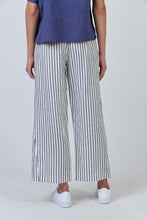 Load image into Gallery viewer, Naturals by O&amp;J Wide Leg Pants Blueberry Stripe colour back shot
